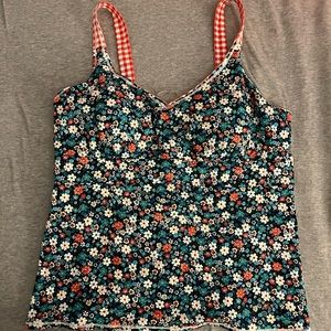 Lands End Reversible Floral Tankini Top